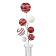 10  Glittered Stripe Ball Pick: Red & White Online Sale