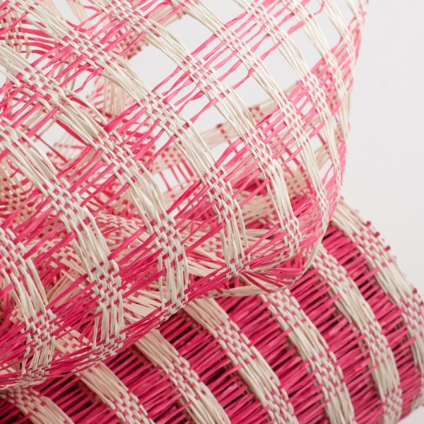 10  Poly Burlap Check Mesh: Fuchsia & Cream Discount