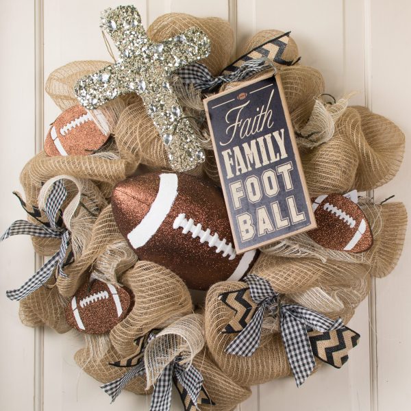 10  Wooden Sign: Faith Family Football Sale