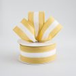 1.5  Satin Team Stripe Ribbon: Old Gold & White (10 Yards) Discount