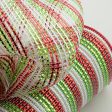 10  Wide Foil Stripes Poly Deco Mesh: Christmas Multi (10 Yards) For Sale