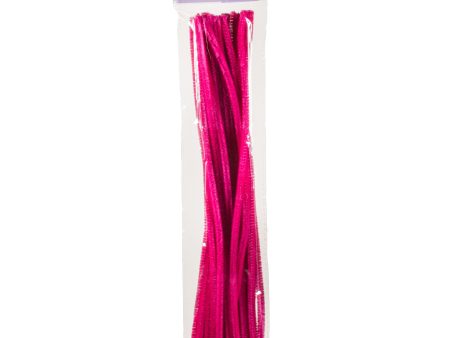 12  Chenille Stem Pipe Cleaner: Fuchsia (25) For Sale