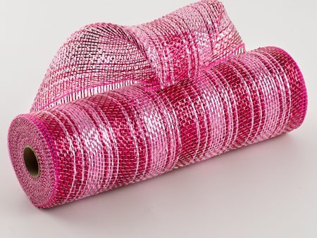 10  Poly Deco Mesh: Fuchsia Metallic Ombré Sale