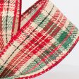 1.5  Natural Christmas Plaid with Foil Ribbon (50 Yards) For Discount