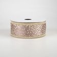 1.5  Glitter Pin Dots Ribbon: Rose Gold (10 Yards) Sale