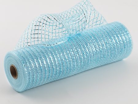 10  Poly Mesh Roll: Metallic Light Blue For Discount