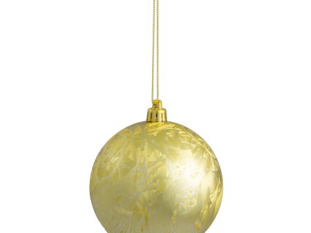 100MM Round Feather Ball Ornament: Gold Online Hot Sale