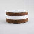 1.5  Satin Team Stripe Ribbon: Brown & White Online Sale