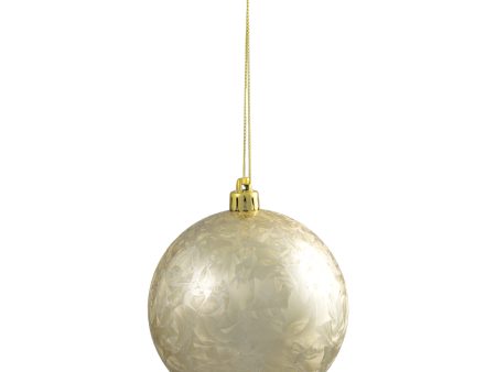 100MM Round Feather Ball Ornament: Light Gold For Discount