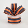 1.5  Satin Team Stripe Ribbon: Navy & Orange (10 Yards) Online