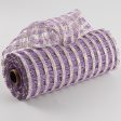 10  Poly Burlap Check Mesh: Lavender & Cream Discount