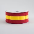 1.5  Satin Team Stripe Ribbon: Red & Gold (10 Yards) Supply