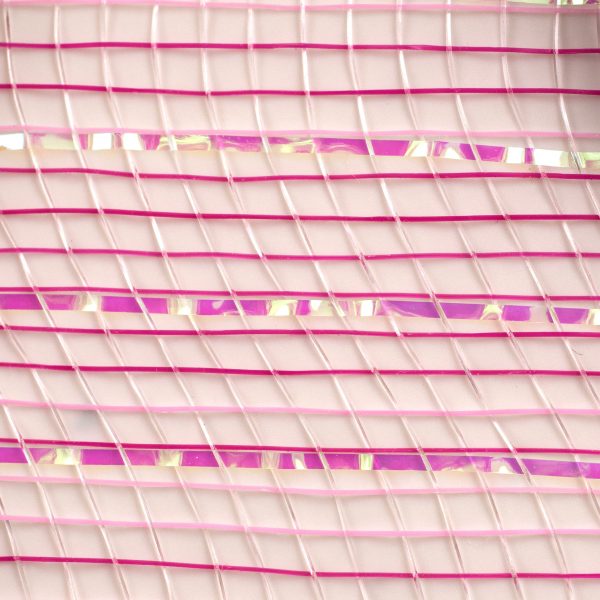 10  Poly Deco Mesh: Pink & White Iridescent Ombré Online Hot Sale