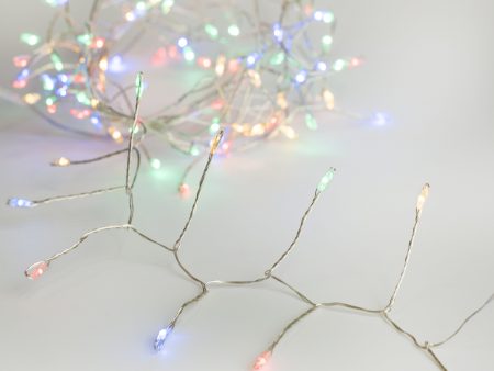 100 LED Battery Lights On Wire: Mixed Colors Sale