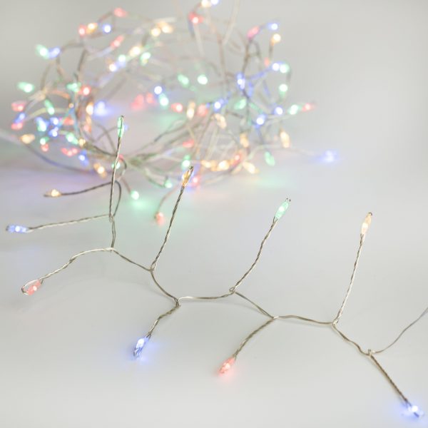 100 LED Battery Lights On Wire: Mixed Colors Sale