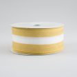 1.5  Satin Team Stripe Ribbon: Old Gold & White (10 Yards) Discount