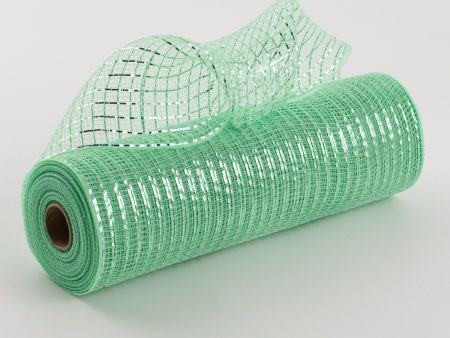 10  Poly Mesh Roll: Metallic Mint Hot on Sale