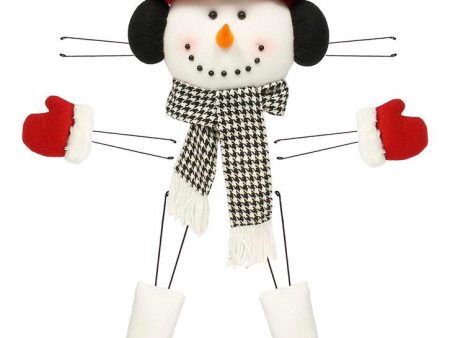 Plush Snowman Wreath Accent: Crimson & Houndstooth Supply