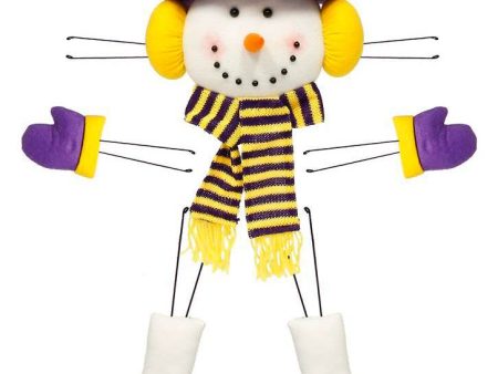 Plush Snowman Wreath Accent: Purple & Yellow For Discount