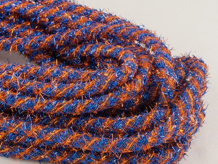 Tinsel Flex Tubing Ribbon: Royal Blue & Orange (20 Yards) Online Hot Sale