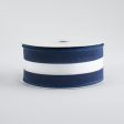 1.5  Satin Team Stripe Ribbon: Navy & White (10 Yards) Online now