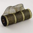 10  Poly Deco Tinsel Mesh: Black & Gold (10 Yards) For Discount