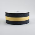 1.5  Satin Team Stripe Ribbon: Black & Old Gold (10 Yards) Sale