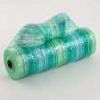 10  Poly Deco Mesh: Aqua & Mint Metallic Ombré Discount