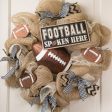 10  Wooden Sign: Football Spoken Here Discount