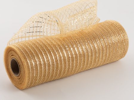 10  Poly Deco Mesh: Metallic Champagne Gold on Sale