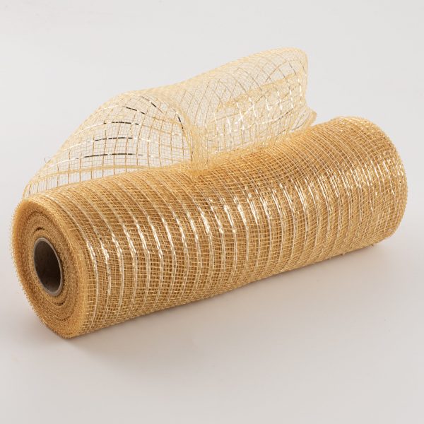 10  Poly Deco Mesh: Metallic Champagne Gold on Sale