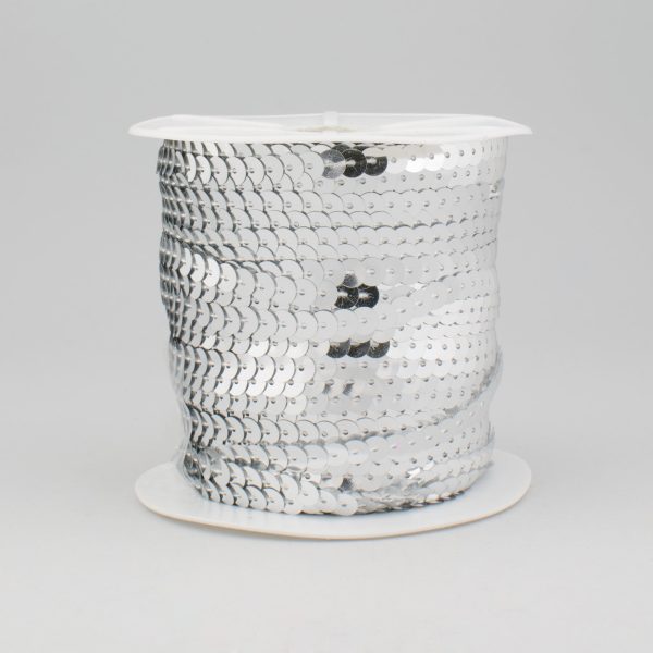 0.25  Sequin Trim: Metallic Silver (100 Yards) For Cheap