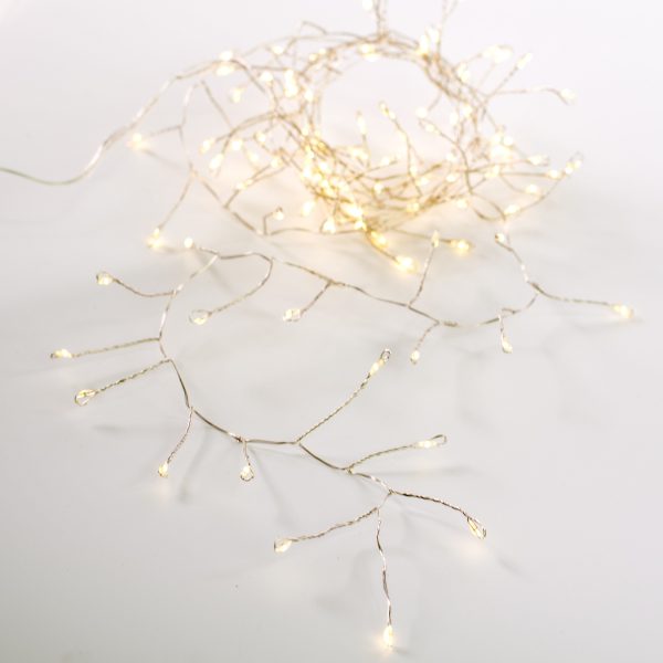 100 LED Battery Lights On Wire: Warm White on Sale