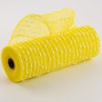 10  Snowball Deco Mesh: Yellow & White (10 Yards) For Cheap