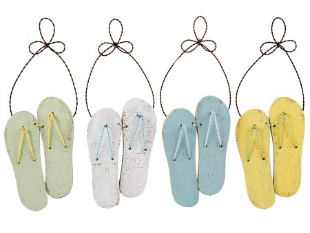 Wooden Flip Flop Ornaments (Set of 4) Online