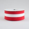 1.5  Satin Team Stripe Ribbon: Red & White (10 Yards) Online now