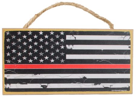 10  Wooden Sign: Firefighter Support Flag Online Hot Sale