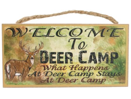 10  Wooden Sign: What Happens At Deer Camp For Sale