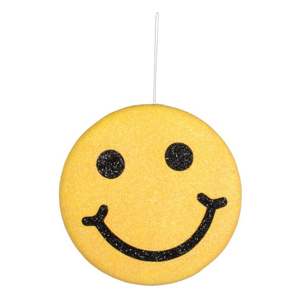 10  Yellow Smiley Face Decoration: Yellow & Black Online