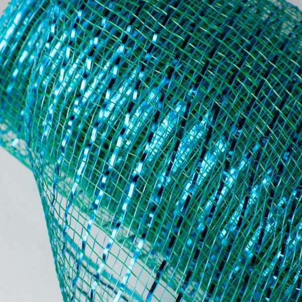 10  Poly Mesh Roll: Metallic Peacock on Sale