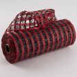 10  Poly Burlap Check Mesh: Black & Red Online Sale