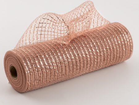 10  Poly Mesh Roll: Metallic Rose Gold Discount