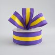 1.5  Satin Team Stripe Ribbon: Purple & Gold (10 Yards) Online Sale