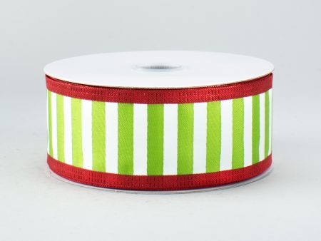 1.5  Metallic Edge Stripe Ribbon: Christmas (10 Yards) Online now