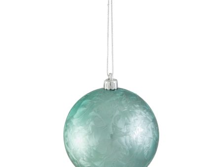 100MM Round Feather Ball Ornament: Light Blue Sale