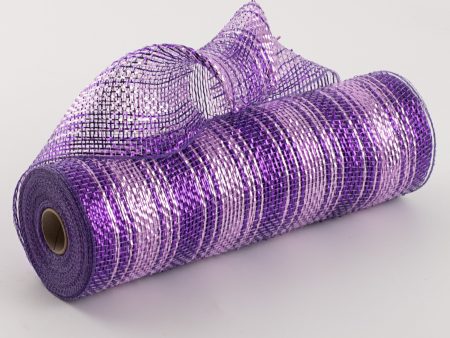 10  Poly Deco Mesh: Purple Metallic Ombré For Discount