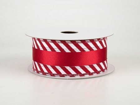 1.5  Metallic Edge Ribbon: Candy Cane (10 Yards) For Discount