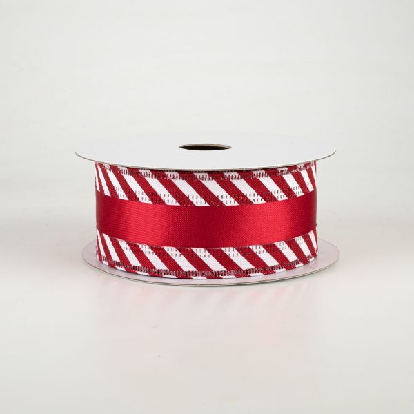 1.5  Metallic Edge Ribbon: Candy Cane (10 Yards) For Discount