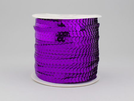 0.25  Sequin Trim: Metallic Purple (100 Yards) Fashion