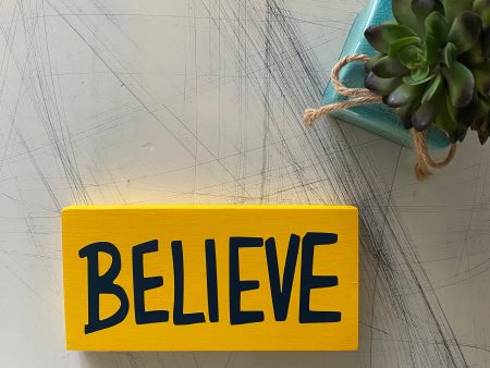 Believe - mini wood sign Cheap